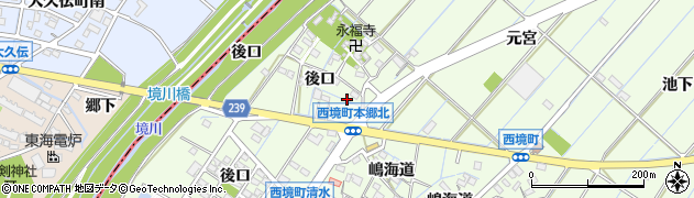 愛知県刈谷市西境町本郷周辺の地図