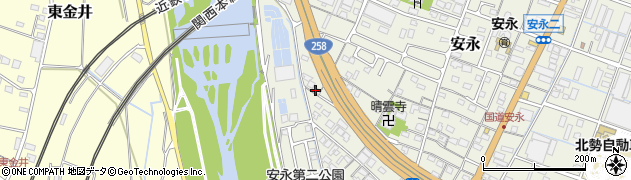 三重県桑名市安永303周辺の地図