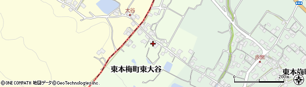 京都府亀岡市東本梅町東大谷（山根）周辺の地図