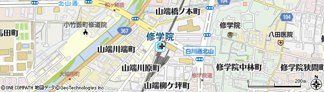 修学院駅周辺の地図
