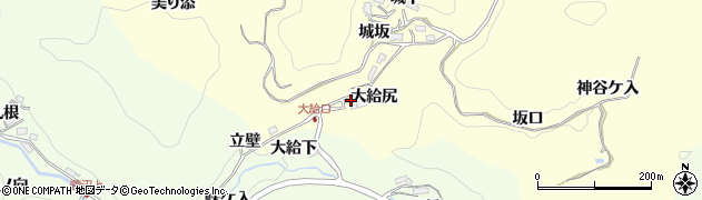 愛知県豊田市大内町大給尻33周辺の地図