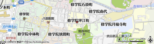 京都府京都市左京区修学院坪江町17周辺の地図