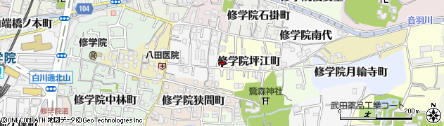 京都府京都市左京区修学院坪江町38周辺の地図