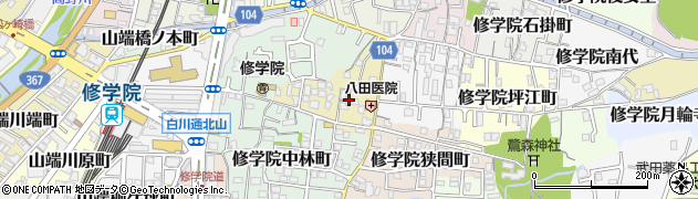 京都府京都市左京区修学院薬師堂町周辺の地図