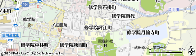京都府京都市左京区修学院坪江町周辺の地図