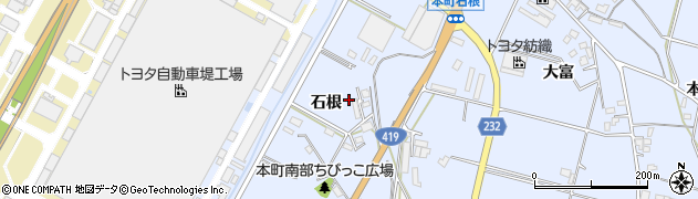 愛知県豊田市本町石根周辺の地図