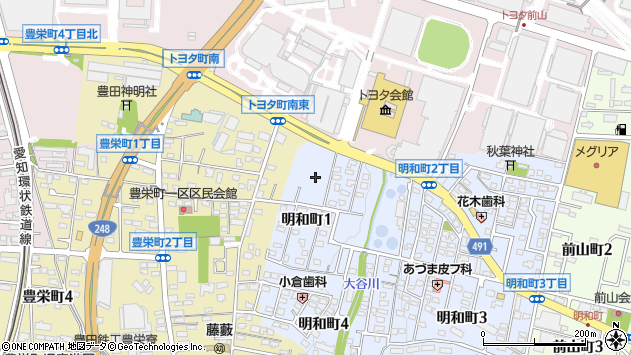 〒471-0825 愛知県豊田市明和町の地図