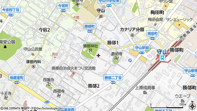 〒524-0041 滋賀県守山市勝部の地図