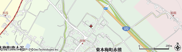 京都府亀岡市東本梅町赤熊北垣内周辺の地図