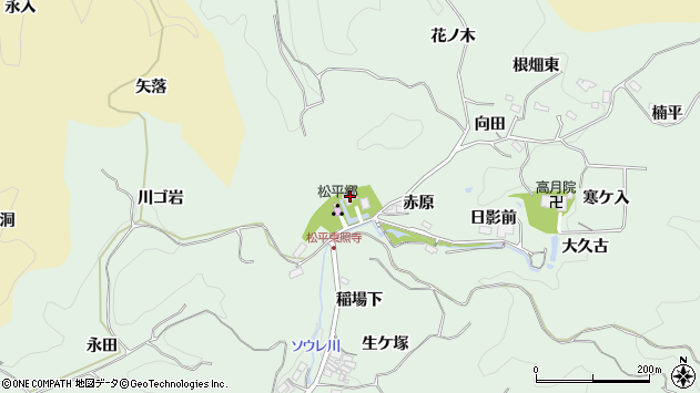 〒444-2202 愛知県豊田市松平町の地図