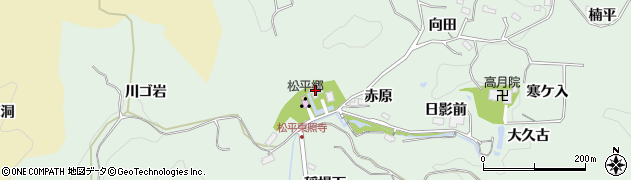 愛知県豊田市松平町（赤原）周辺の地図