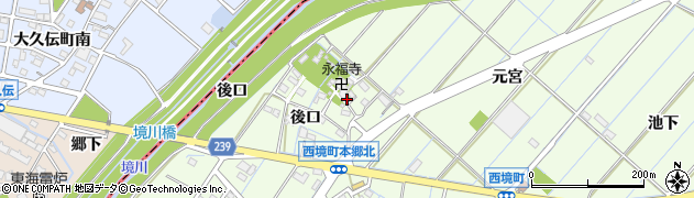 愛知県刈谷市西境町御宮周辺の地図