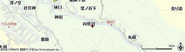 愛知県豊田市九久平町（向菅沼）周辺の地図