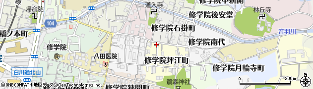 京都府京都市左京区修学院坪江町21周辺の地図