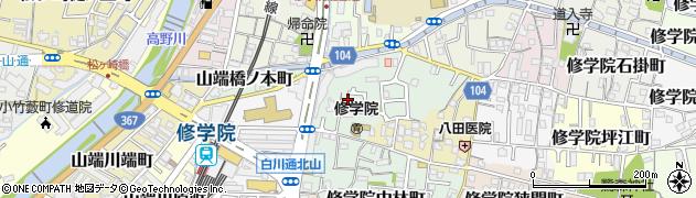 京都府京都市左京区修学院犬塚町19周辺の地図