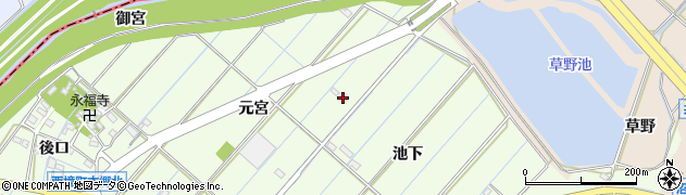 愛知県刈谷市西境町元宮周辺の地図