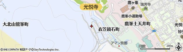 京都府京都市北区大北山鷲峯町周辺の地図