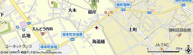 愛知県豊田市堤本町（海道越）周辺の地図