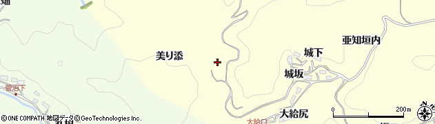 愛知県豊田市大内町美り添周辺の地図