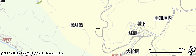 愛知県豊田市大内町（美り添）周辺の地図