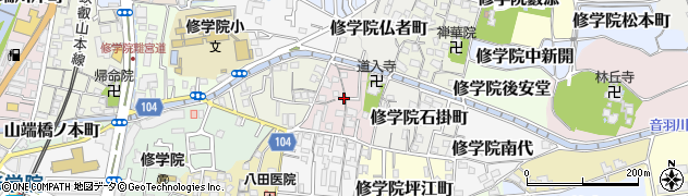 京都府京都市左京区修学院茶屋ノ前町周辺の地図