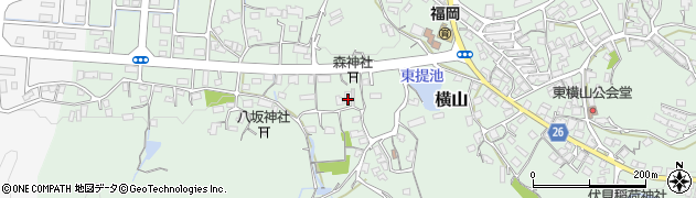 西横山コミュニティハウス周辺の地図