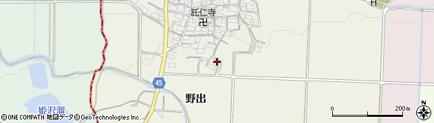 滋賀県蒲生郡日野町野出832周辺の地図