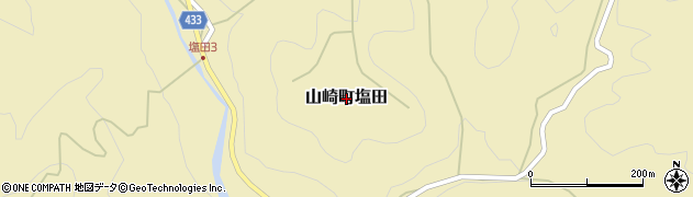 兵庫県宍粟市山崎町塩田周辺の地図