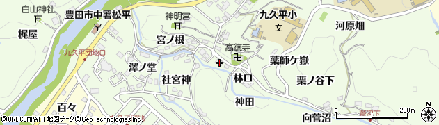 愛知県豊田市九久平町林口周辺の地図