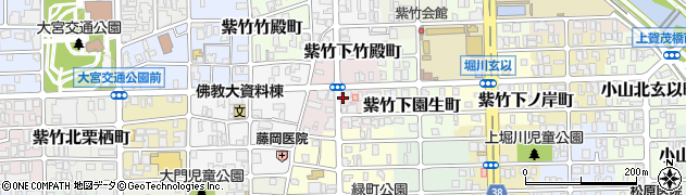 京都府京都市北区紫竹下竹殿町周辺の地図