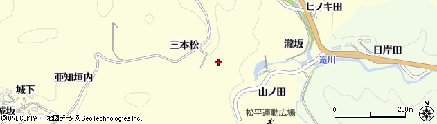 愛知県豊田市大内町三本松9周辺の地図
