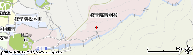京都府京都市左京区修学院音羽谷周辺の地図