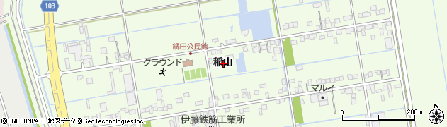 愛知県弥富市鍋田町稲山周辺の地図
