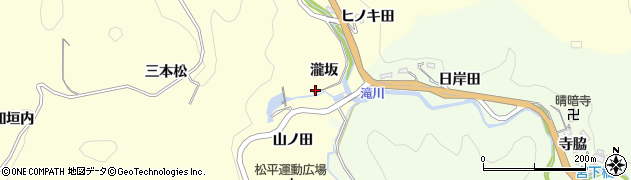 愛知県豊田市大内町瀧坂周辺の地図