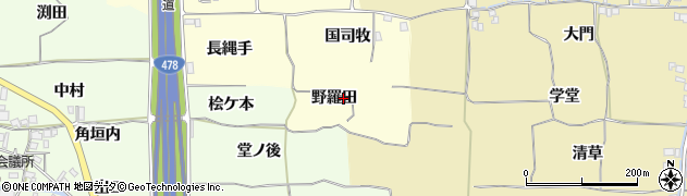 京都府亀岡市千代川町拝田（野羅田）周辺の地図