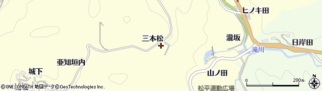 愛知県豊田市大内町周辺の地図