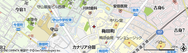 滋賀県守山市梅田町周辺の地図