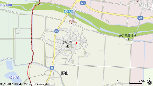 〒529-1665 滋賀県蒲生郡日野町野出の地図