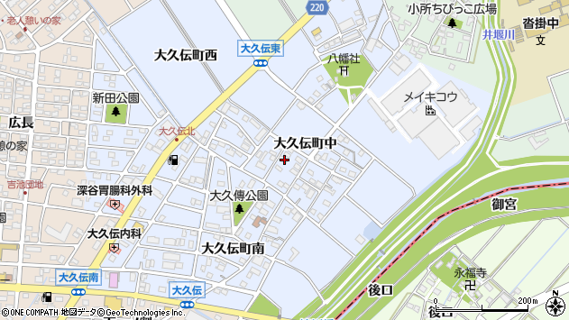 〒470-1111 愛知県豊明市大久伝町の地図