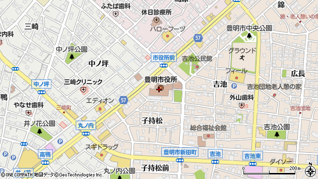 〒470-1100 愛知県豊明市（以下に掲載がない場合）の地図
