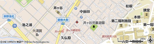 愛知県刈谷市井ケ谷町中前田75周辺の地図