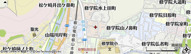 京都府京都市左京区修学院高部町周辺の地図