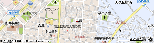 愛知県豊明市新田町（広長）周辺の地図