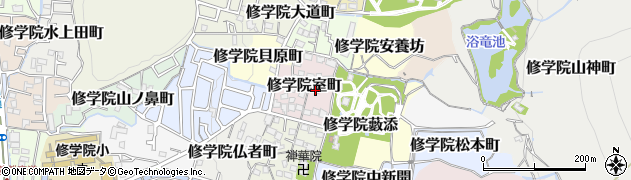 京都府京都市左京区修学院室町周辺の地図