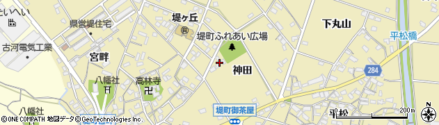愛知県豊田市堤町（神田）周辺の地図