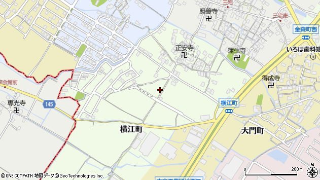 〒524-0053 滋賀県守山市横江町の地図