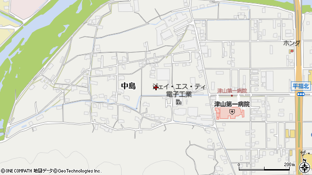 〒708-0871 岡山県津山市中島の地図