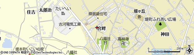 愛知県豊田市堤町宮畔周辺の地図