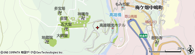 京都府京都市右京区梅ケ畑高雄町周辺の地図