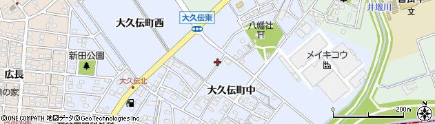 愛知県豊明市大久伝町周辺の地図